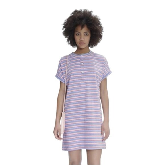 A.P.C. Dress Women's Size Medium Multicolour‎ Striped Ipanema T-Shirt Cotton - Picture 1 of 10